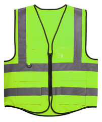 Reflective Green safety vest for safety on duty on white background,Safety Vest Reflective shirt...