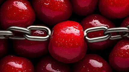 Cutouts of delicious cherries. Generative AI-based