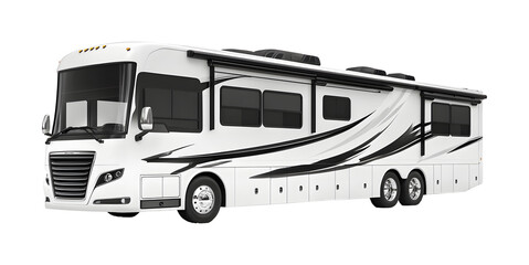 Luxurious Motor Home bus on transparent background