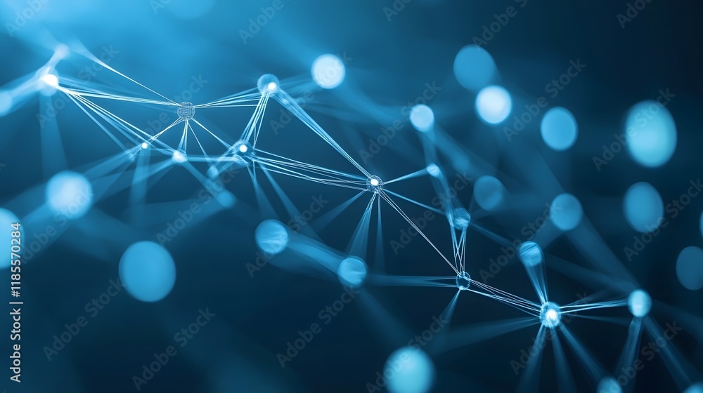 Poster abstract network nodes connected by lines