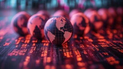 A digital representation of Earth, showcasing a network of data and connectivity.