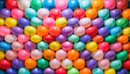 Obraz premium Seamless Background of Vibrant Multicolored Clay Balloons with Bold Hues for Joyful Childrens Themes