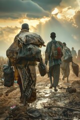 Aerial View of a Smoke-Filled Post-Apocalyptic Cityscape