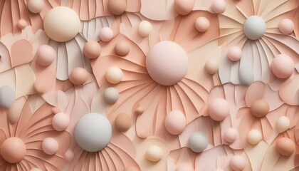 Cheerful Pastel Clay Balloons Seamless Background for Playful Childrens Themes