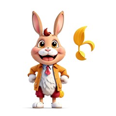 Obraz premium 3d illustration of animals cartoon isolated on white background