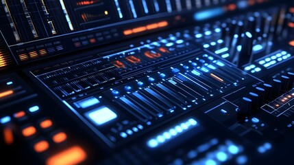 Fototapeta premium Futuristic Audio Mixing Console Interface Design