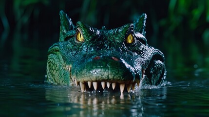 Fototapeta premium Powerful Hybrid Creature of Crocodile and Wolf Design