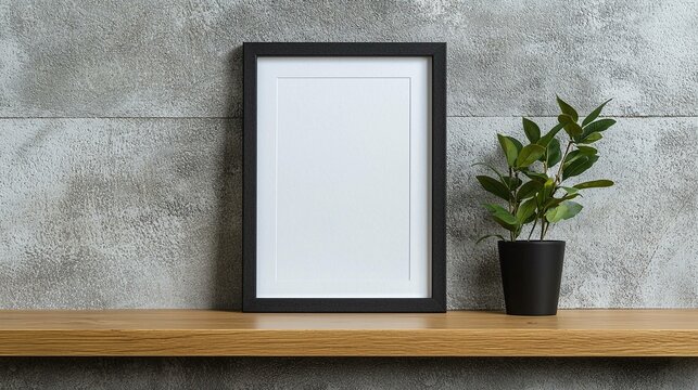 Minimalist framed artwork display modern interior photography contemporary space eye-level view aesthetic concept