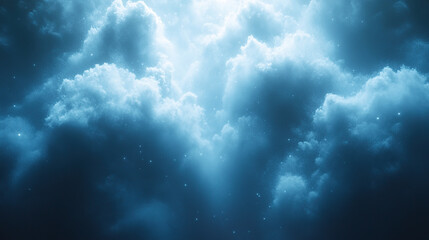 Fototapeta premium Blue Storm Clouds Blue clouds with a bright light