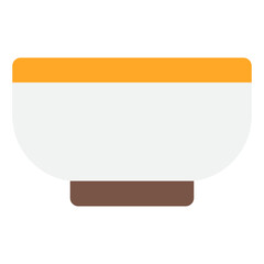 Simple White Bowl with Orange Rim