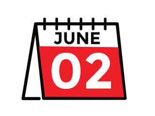 2 June - daily calendar Icon
