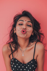 young beautiful and cheerful indian woman