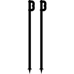 Simple vector icon ski poles