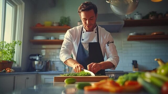 Culinary Artistry: A Chef's Precision in the Kitchen
