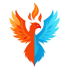 Obraz premium Bird Made of Fire and Ice