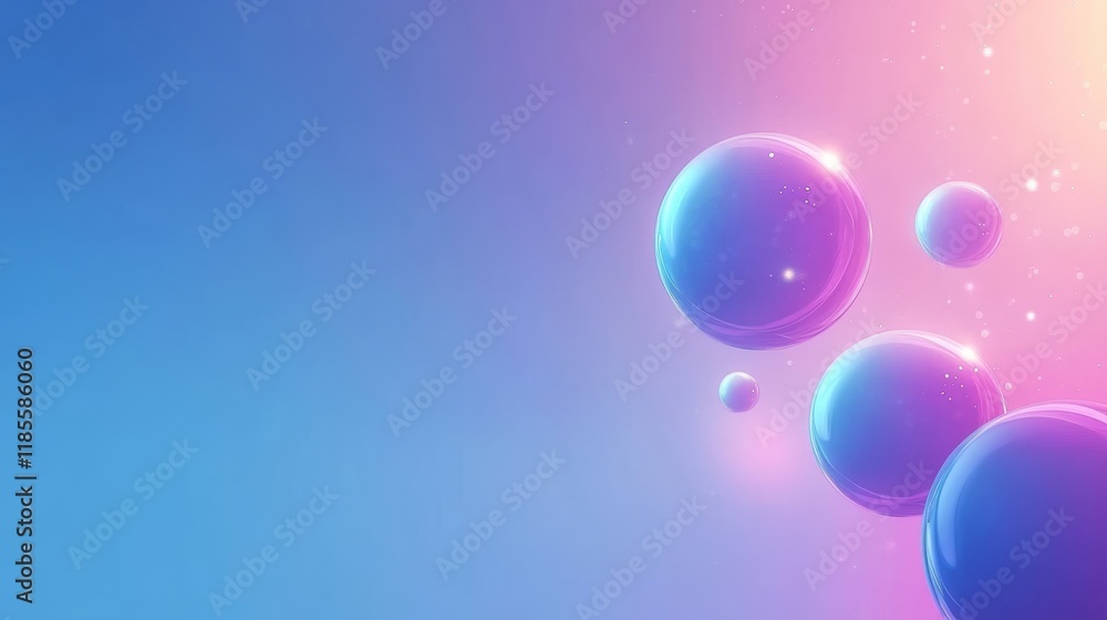 Poster colorful abstract background with shiny bubbles and gradient effect
