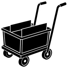  rolling tool cart silhouette vector illustration