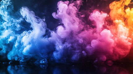 Fototapeta premium Colorful smoke, explosion effect, black background