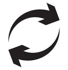 Circle arrows icon set. Round reload sign, repeat icon, rotate arrow symbol, arrow pictogram refresh reload rotation. Colors Circle Arrows.