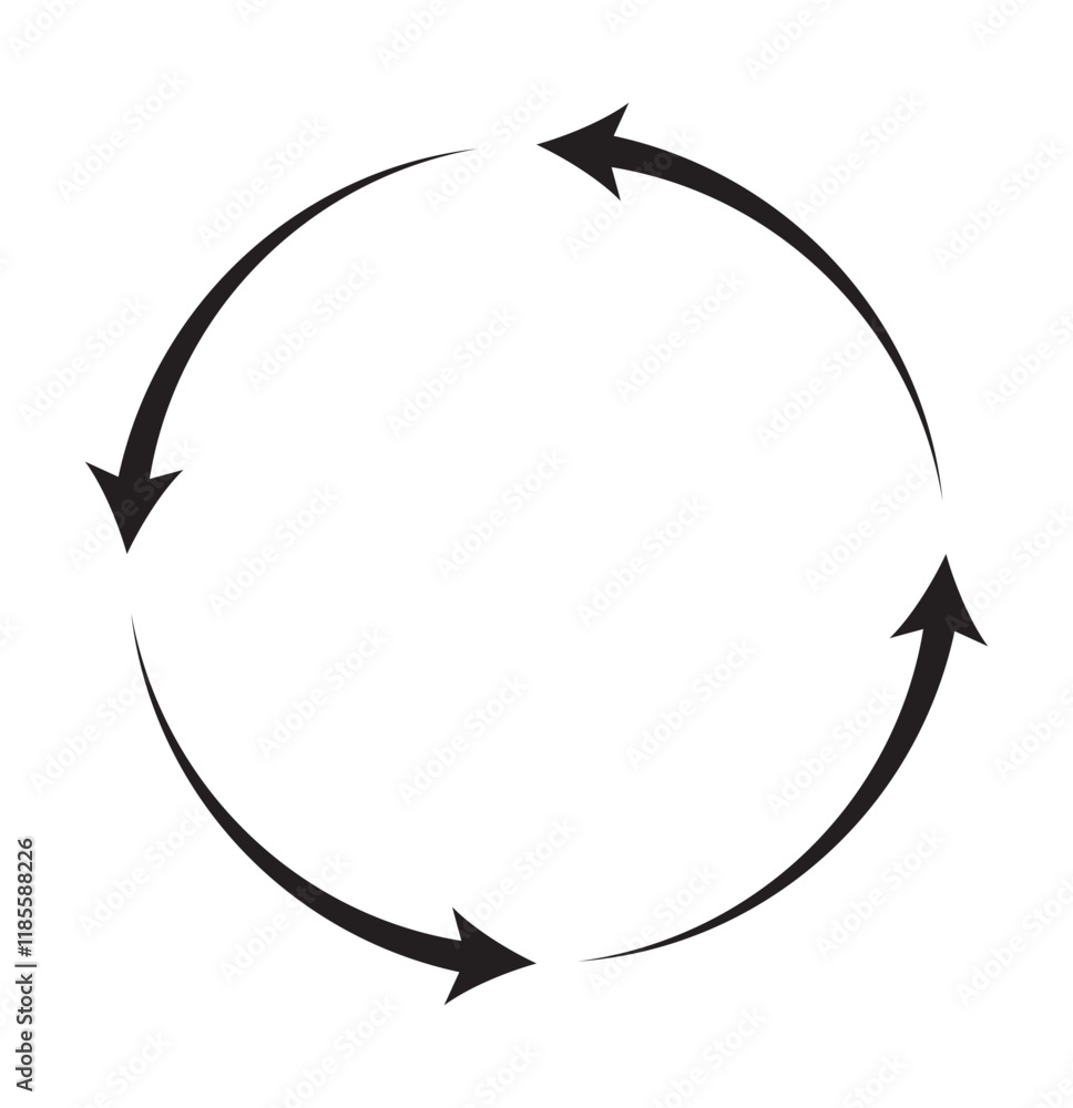 Poster circle arrows icon set. round reload sign, repeat icon, rotate arrow symbol, arrow pictogram refresh