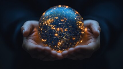 A glowing orb representing the universe held in hands, symbolizing connection and wonder.