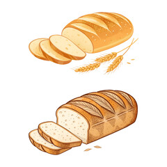 Bread vector art in white background.