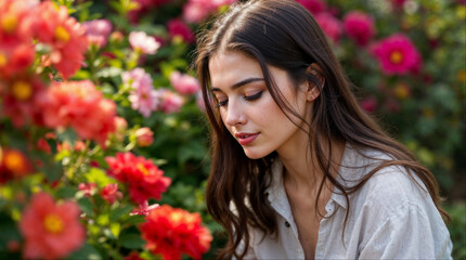 Naklejka premium portrait of a woman in the park