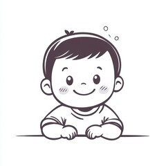 Cute smiling boy with playful expression.