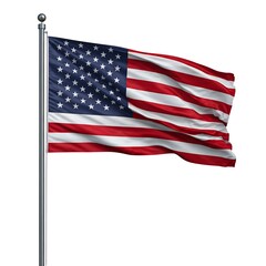 Fototapeta premium Highly Detailed USA Flag Against Clean White Backdrop