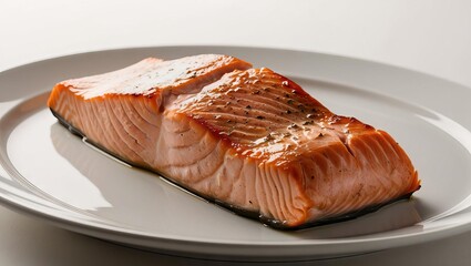 salmon steak on a plate