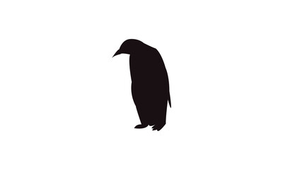 Penguin Bird Silhouette Design  And Vector Illustration. 