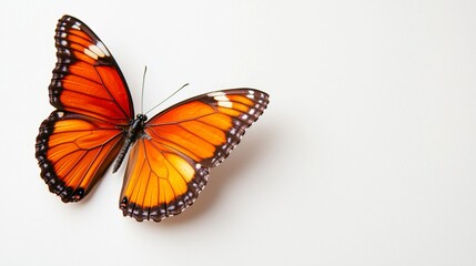 Obraz premium Monarch butterfly resting on a light surface during daylight hours in a calm environment