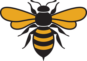 Bee on a white background.