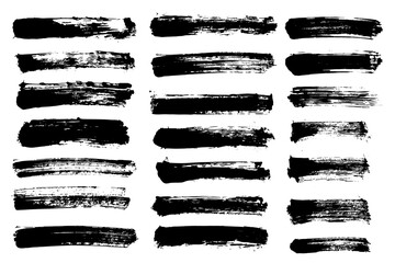 Brush strock, grunge black paint stripe Text boxes for banner design.