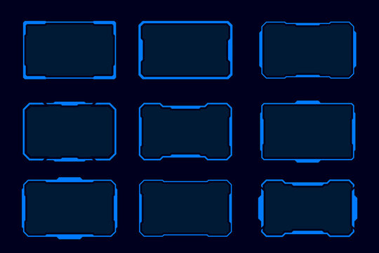 Abstract sci fi frame template layout. Futuristic frame element. HUD interface holograme design element.