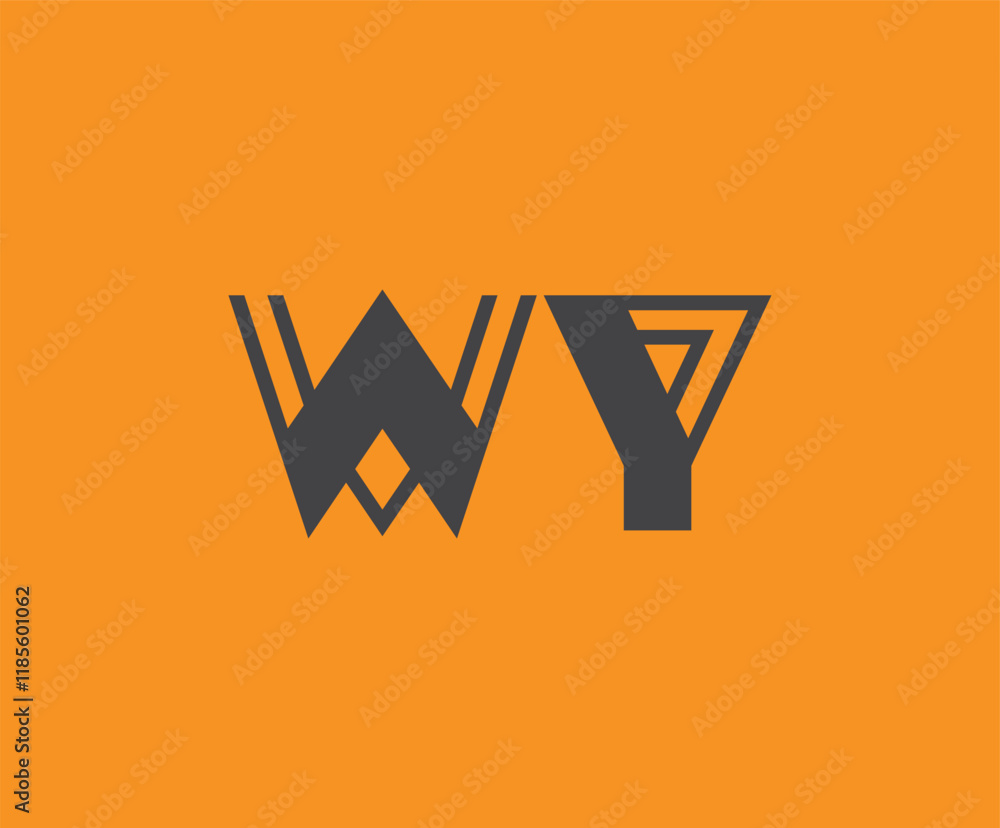 Wall mural W and Y logo design. WY abstract Letters Logo Monogram. This logo design is the process of creating a visual symbol that represents a brand, company, or individual.