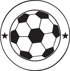 Fototapeta premium Soccer ball or football sport silhouette vector illustration.