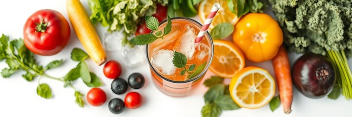 Glasses of fresh infused water with slices of cucumber, lemon, and mint leaves, beverage, healthy