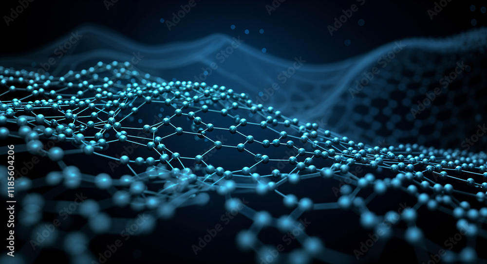 Poster abstract tech background with lines and holographic elements . generative ai