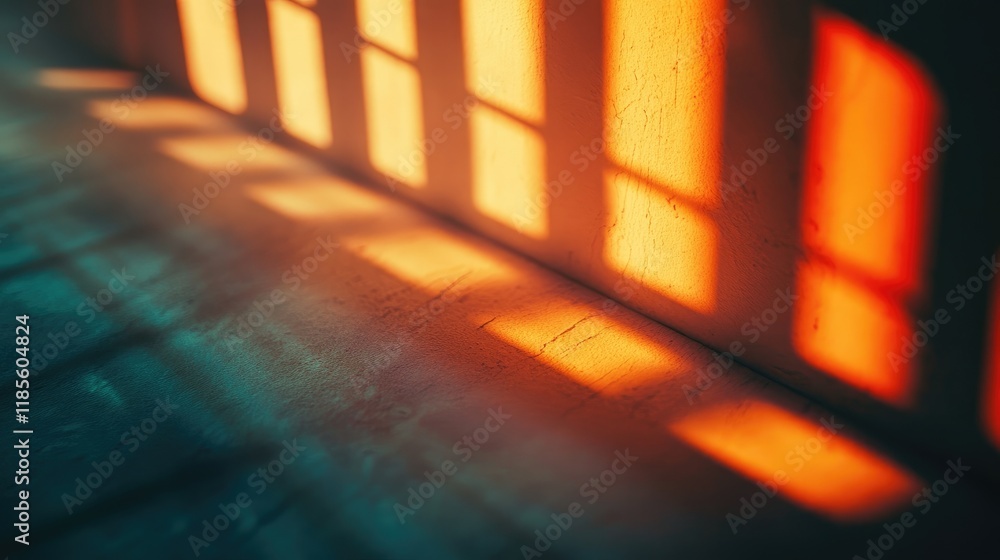 Poster natural light and window shadow overlay creating a textured abstract background with diagonal lines 