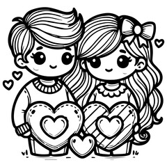 Obraz premium Couple In Love Vector Logo Stock Illustration