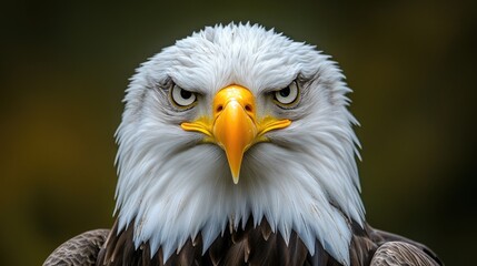 Obraz premium A close-up of a majestic eagle showcasing its intense gaze and detailed feathers.