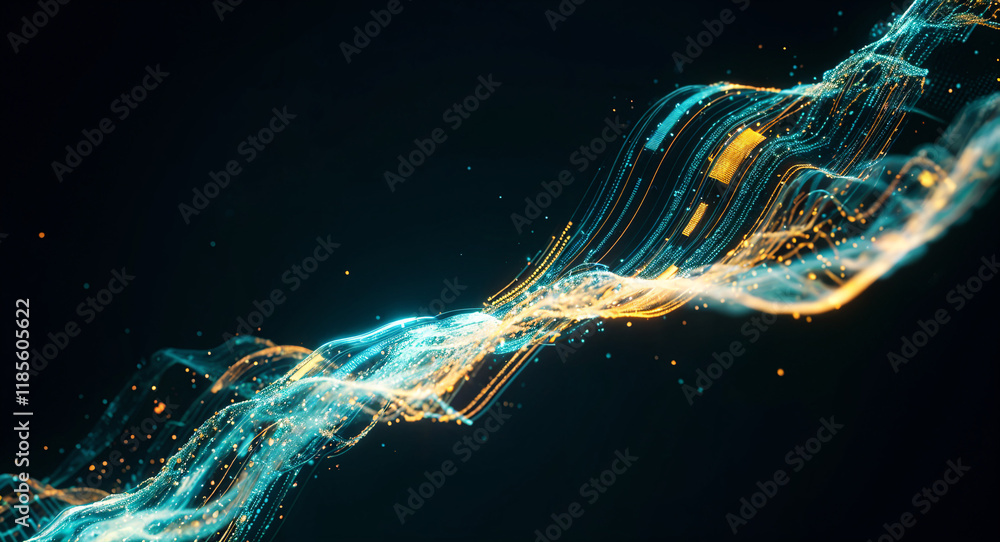 Poster abstract tech background with computer and holographic elements . generative ai