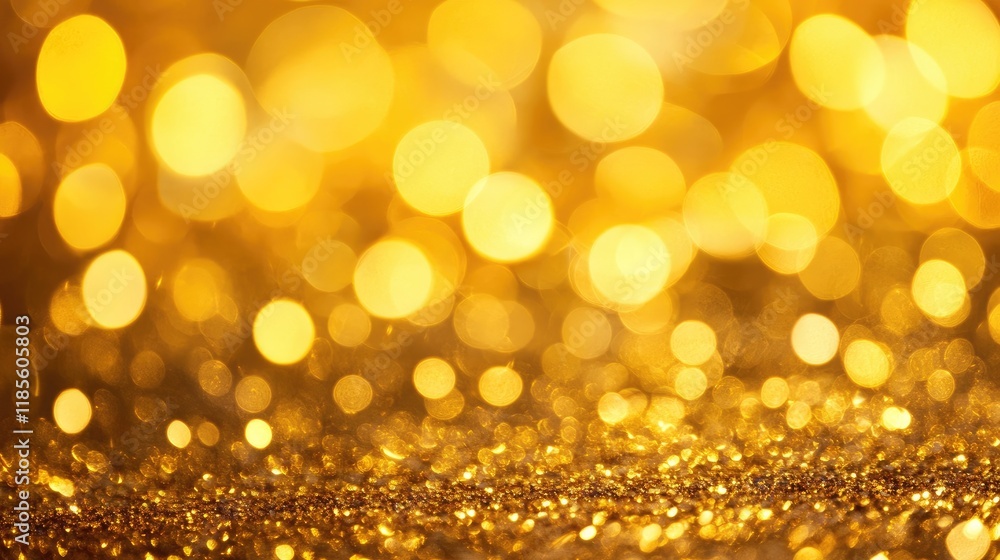 Poster golden bokeh lights creating a shimmering background pattern for festive and celebratory themes