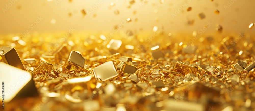 Poster gold themed background for promotions and sales featuring empty space for text and graphics