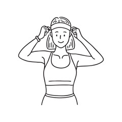 Person adjusting their headband before a run