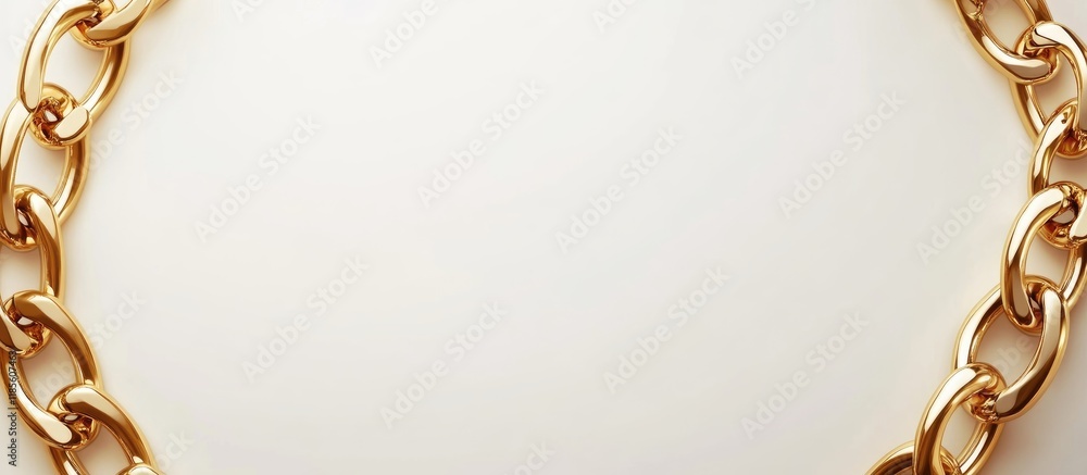 Poster gold chain border design with blank space for customizable text and elegant presentation in a minima