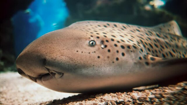 Close up of a zebra shark in the water