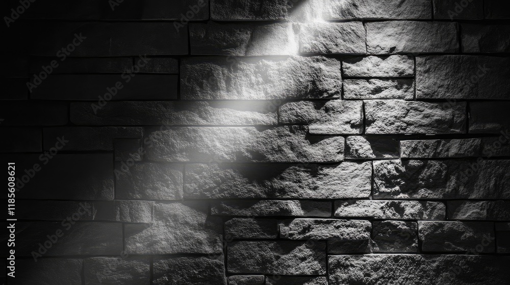 Poster dramatic gray stone wall illuminated by spotlight showcasing texture and depth ideal for design and 