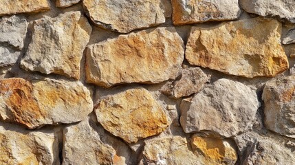 Fototapeta premium Textured light brown limestone wall with natural stone variations creating an earthy and rustic background ideal for design and architecture projects